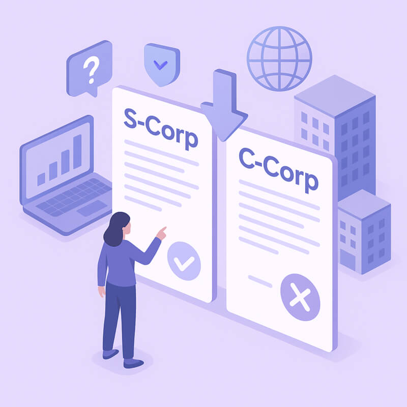 S-Corp vs C-Corp: cuál conviene y por qué no siempre es opción para extranjeros