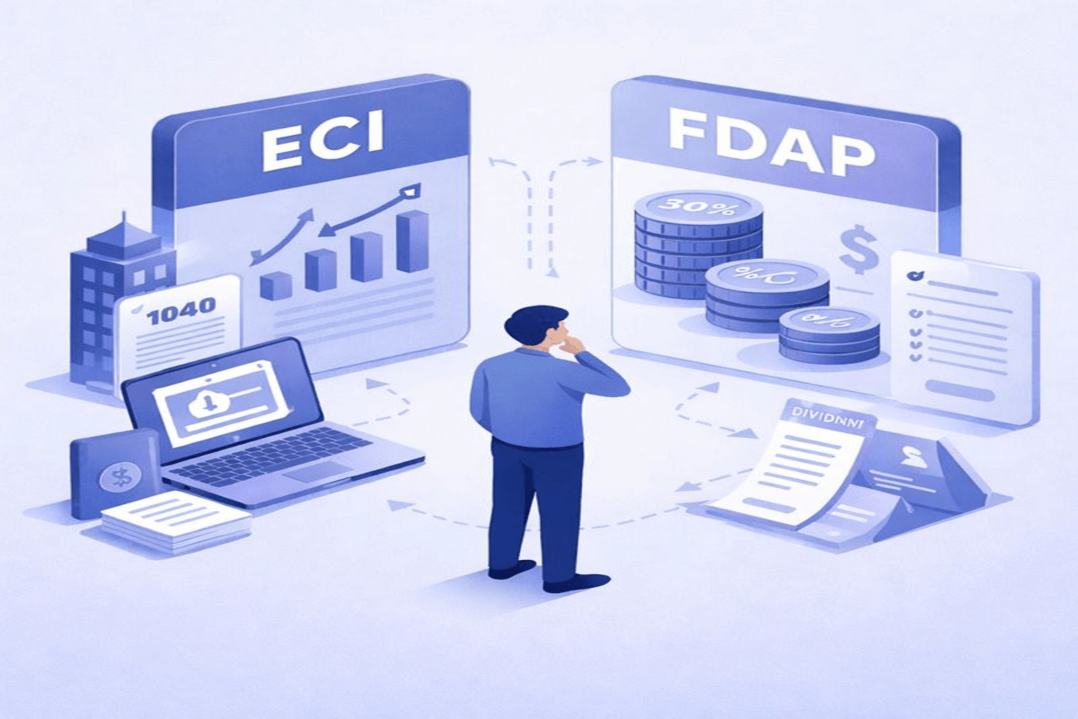 ECI vs. FDAP: Diferencias clave para extranjeros con LLC en USA ECI vs FDAP en LLC de extranjeros: comparación de ingresos activos y pasivos en EE.UU.