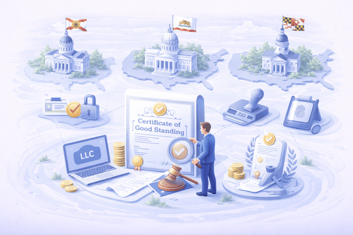 Estados con procesos especiales para emitir el Certificate of Good Standing