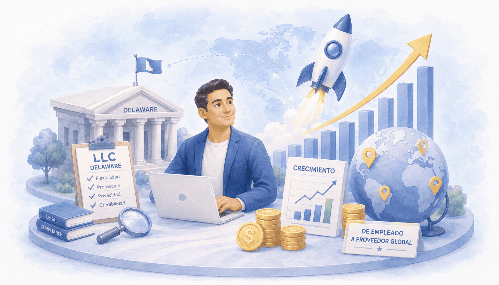 De empleado a proveedor global: cómo Ramiro formalizó su consultoría de software con una LLC en Delaware