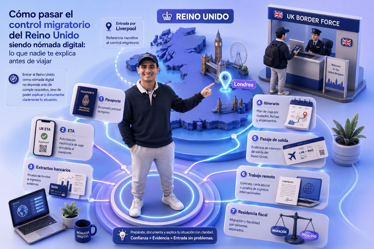 Cómo pasar el control migratorio del Reino Unido siendo nómada digital: lo que nadie te explica antes de viajar