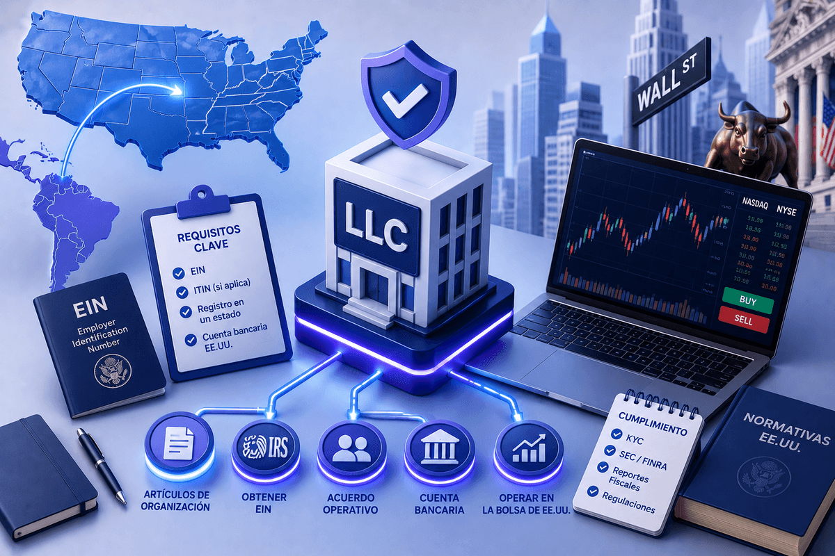 LLC para traders latinoamericanos: cómo estructurar tus operaciones en bolsa en EE.UU. de forma legal